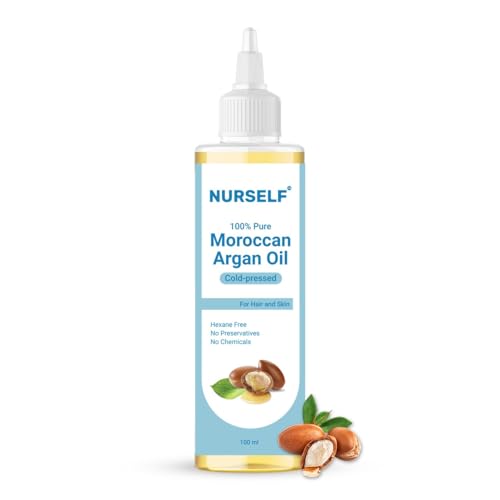 Argan Oil for Hair, Face Glow, Skin and Hair Growth, Pure Cold Pressed, Oil of Morocco, Natural Moroccan Argan Oil for Face Glow, Frizzy Hair & Body, 100 ml