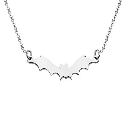 KUIYAI Tiny Bat Charm Necklace Bat Pendant Necklace Vampire Jewelry Halloween Necklace