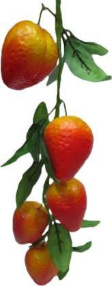 NPRC Artificial Straw Berry Wall Hanging (18 inch, Red, Green)