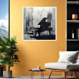 Tableau mural noir et blanc salon grand format déco mélomane 70cm - 4
