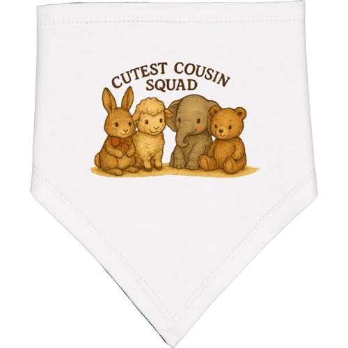 inktastic Cutest Cousin Squad Animal Friends Baby Bandana Bib