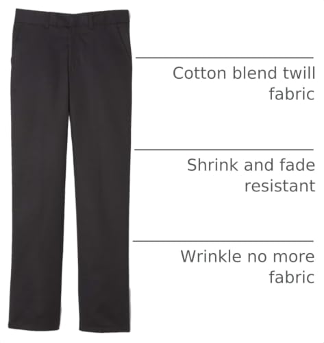 Image of French Toast Boys' Adjustable Waist Relaxed Fit Twill Pant | school uniform pants, no need to iron, double knees for durability, typically fit boys ages 2-14