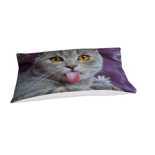 Housse de couette chat mignon 3D idée cadeau lit 3 pièces 135x200 cm - 6