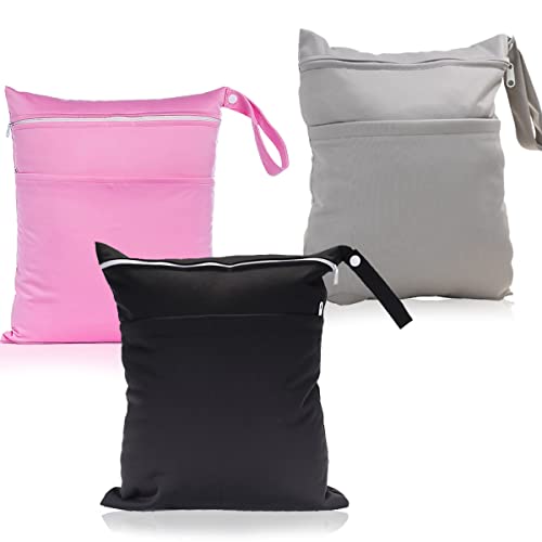Bolsa De Pañales Impermeable, Senteen 3pcs Wet Bag Pañales Reutilizables Bolsa Pañales Organizador Lavable Bolsa De Toallitas Bebe Diaper Bag Organizer Con Cremallera, Para Bebé Bolsa La Ropa De Bebé
