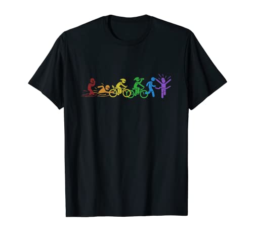 Triatlón LGBT Rainbow Triatlón Triatlón Triatlón Camiseta