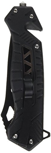 Smith & Wesson Faca dobrável SW608BLS de alto carbono S.S. com lâmina serrilhada de 8,5 cm e cabo de