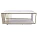 XUANIIIL Modern White Marble Veneer Coffee Table, 2 Tier Rectangular Coffee Table with Gold Frame Contemporary Center Table Waiting Area Table Sofa End Table for Living Room Bedroom