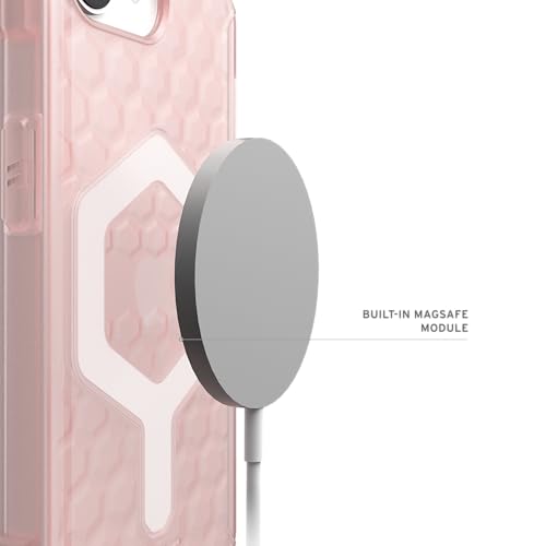 Funda iPhone 16e UAG Essential Armor MS rosa transparente con carga magnética 3