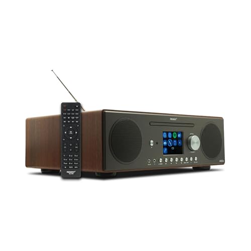 Regent i450s Lecteur CD Radio Internet WiFi Spotify Connect/AUX/USB/Bluetooth – Poste Radio: Enceinte, CD Player, Hi-FI, FM - Home Stéréo - Alarme Double, télécommande (Noisette)
