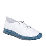 48 Horas 1601 Zapato DE Piel Flexible Plano Mujer Blanco 41