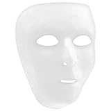 Amscan Plain White Face Full Mask, 6 1/4' x 7 3/4'