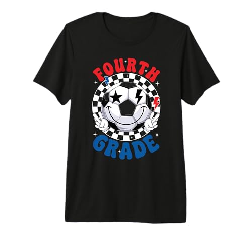 Groovy Fourth Grade Team Soccer First Day Of School Boys Kid Premium Tri-blend T-Shirt