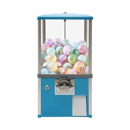 25 Cents Coin Operated Vending Machine, Gumball Machine for Kids, Toy Capsule Vending Machine, Candy Machine Dispenser, Hold 200 Capsule, Coin Operated Gumball Bank, Blue