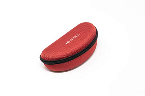 Hi-SHOCK Hi-Case Hardcase - Brillenetui, Hartschale, Brillentasche, Brillenbox, Hardcover Brillen, Sportbrillen, Sonnenbrillen | Farbe: Marsala | Reißverschluss | wasserabweisend