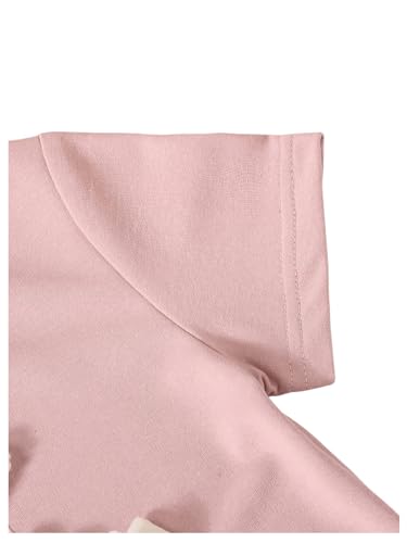 OYOANGLE Girl's 3D Flower Bow Knot Short Sleeve Round Neck T Shirt Soft Breathable Casual Tee Shirts4