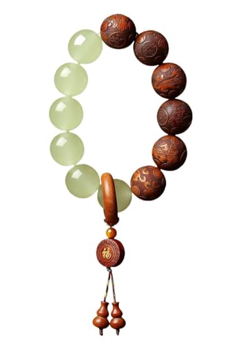 SIXAOAZZ Jade-Accented Mala Beads