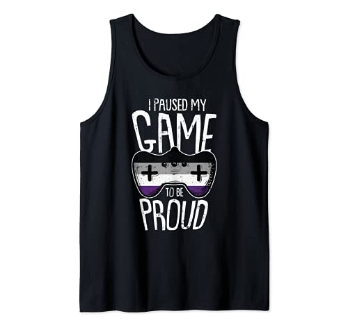 Paused My Game Asexual Pride Gaming Proud LGBT-Q Ally Gamer Tank Top