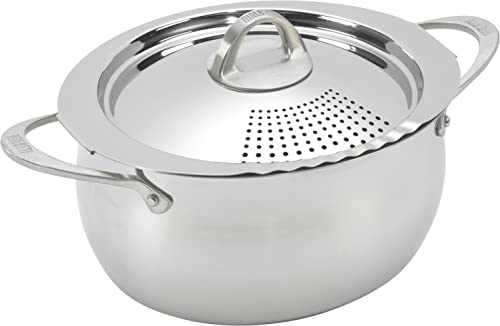 Bialetti 07593 Oval 6 Quart Multi-Pot with Lid, Pasta, Cone, Lobster, Stainless Steel