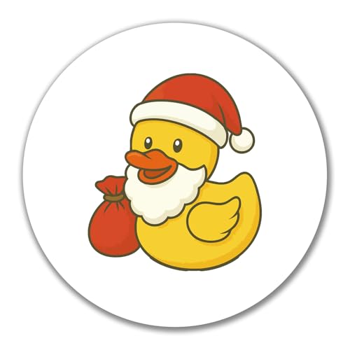 Huuraa Aufkleber Quietscheente Weihnachtsmann Comic Gummiente Geschenk 10cm Quietscheente Weihnachtsmann Geschenkidee