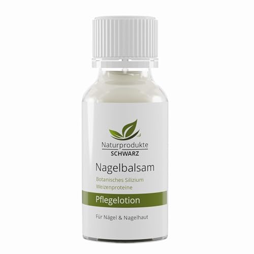 Naturprodukte Schwarz – Nagelbalsam mit botanischem Silizium & Weizenproteine, Nagelpflege für brüchige Fingernägel, 20 ml