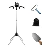Foldable Clothes Steamer Stand with Adjustable Height & Ironing Gloves – Universal Garment Steamer Rack Compatible with Most Steamers, Portable Hanging Rack for Easy Steaming and Storage (Black)