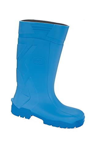 PPO 1045 Bottes de sécurité en caoutchouc PU avec embout en métal Chaussures de travail, bleu, 42 EU