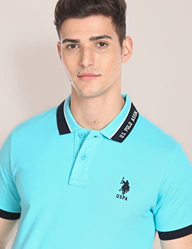 Image of U.S. POLO ASSN. Solid Slim Fit Polo T Shirts for Men - 100% Cotton, Half Sleeves Mens Tshirt