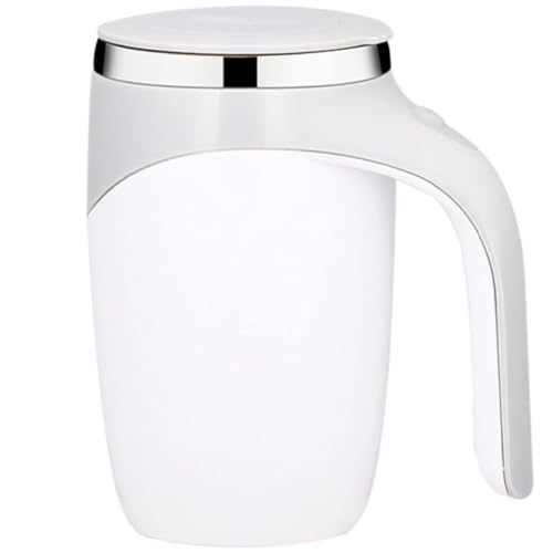 Image of Automatic Magnetic Stirring Coffee Mug, Rotating Home Office Travel Mixing Cup, Funny Electric Stainless Steel Self Mixing Coffee Tumbler, for Coffee, Milk, Cocoa, Tea, Beverages, Gift, White