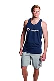 Champion mens Classic Jersey Tank, Screen Print Script T Shirt, Navy-y07718, Small US