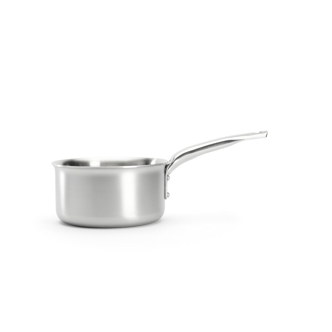 De Buyer - Casserole en inox 3 couches ALCHIMY - 16 cm - Fabriquée en France, Maîtrise de la Cuisson, Inox 18/10, Tous Feux + Four, Finition Poli Brossé