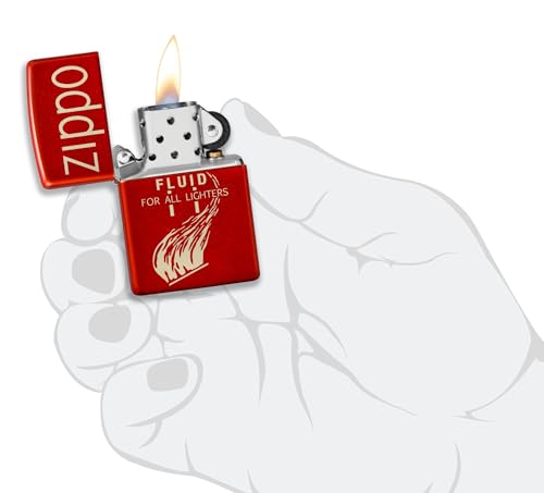 Encendedor de bolsillo Zippo rojo metálico retro miniatura 5
