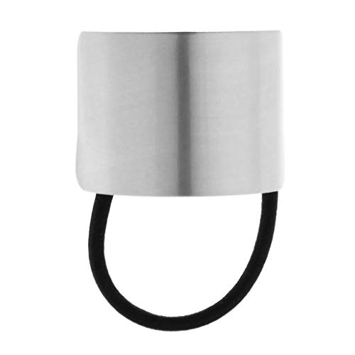 SM SunniMix Lady Hair Ponytail Ring Cover Half Metal Cuff Wrap Holder Headband Elastic Style Band - Silver