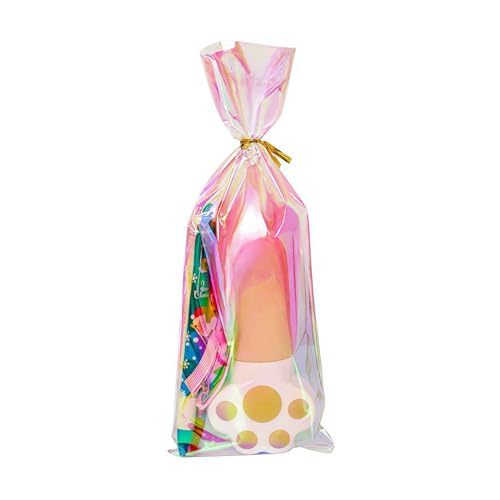 WACCOMT Pack 50 Stück Cellophan Behandeln Klare Taschen mit Twist Ties Transparente Kunststoff Brot Gebacken Beutel für Lebensmittel Geschenkverpackung Verpackung (Klar, 10x25.5cm (3.9x10 inch))