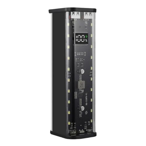 Funda de batería de carga rápida 22,5W transparente y ligera con 2 puertos USB