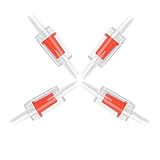 4pcs Aquarium Check Valves for Common Air Pumps,Aquarium Air Pump Check Valves Red Clear Plastic One Way Non-Return Check Valve AquariumAir Pump Accessories for Airline Tubing Fish Tank(4mm)