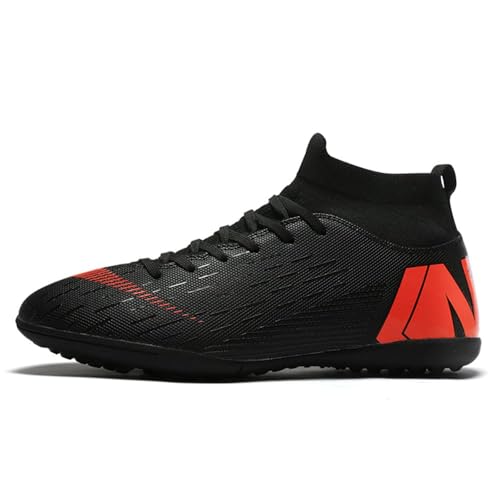 World Cup Professional Men's Soccer Cleats Adult Firm Ground Football Training Boots TF/AG Soccer Shoe Sneaker（11, Black