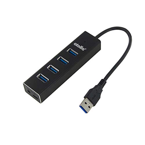 AMALEN 4-Port USB 3.0 Data Hub with 3.3ft Long USB 3.0 Cable [Update VIA VL813 Chipset], No Charging