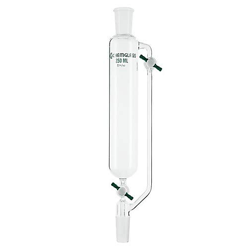 Chemglass CG-1708-08 Series CG-1708 Addition Funnel with 6 mm PTFE Stopcock, 24/40 Joint Size, 2000 mL