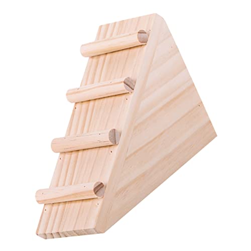 BAZEITFLOW 木製装飾ハムスターはしご チンチラ用耐噛みステップ 小動物ケージアクセサリー 運動不足解消おもちゃ