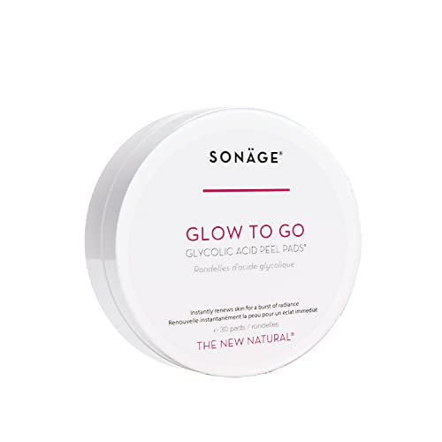 Sonage Glow To Go | Glycolic Acid Aha Facial Pads | Resurfacing And Exfoliating Peel Pads | Reduces Appearance Of Wrinkles, Pores, And Fine Lines | Alcohol-Free | For All Skin Types #TOP8