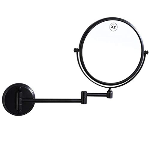 Miroir beauté mural grossissement 3X et double face noir - 2