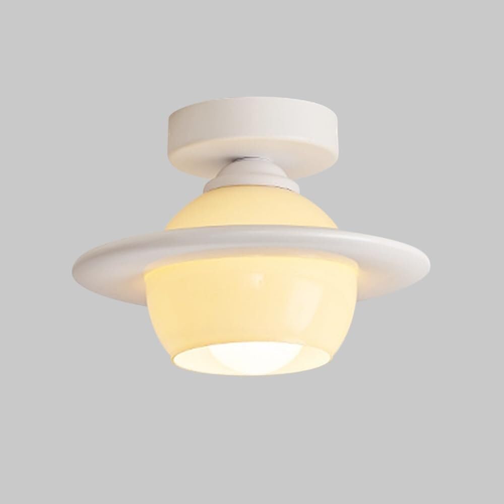 LYMSXAZOU Semi Flush Mount Ceiling Light Modern 1 Glass Fixture Farmhouse Lamps for Hallway Bedroom Cafe Bar Hallway(C)