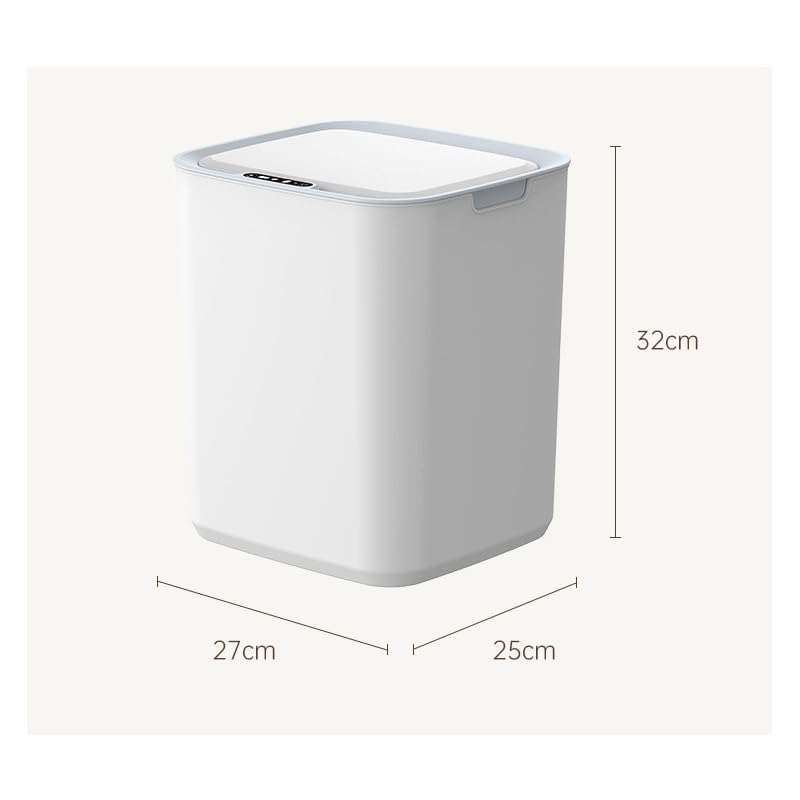 Home Smart PP Trash Can with Lid Living Room Bathroom Toilet Kitchen Garbage