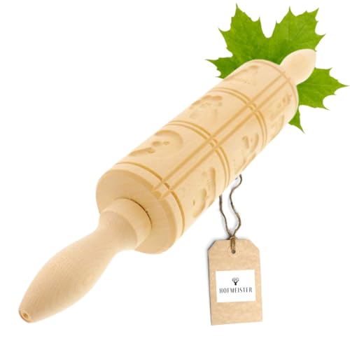 HOFMEISTER® Anis-Teigrolle, 12 Bilder, Grifflänge 80 mm, aus Ahorn-Holz