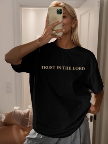 Oversized Jesus Shirts for Women Christian Faith Tshirt Trust in The Lord Saying Tee Tops2