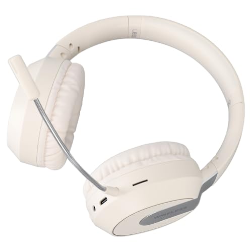 Fawfose Auriculares Inalámbricos para Juegos, Auriculares Bluetooth Plegables con Micrófono con Cancelación de Ruido, Batería de 400mAh para PC y Oficina en Casa (Black) (Black)