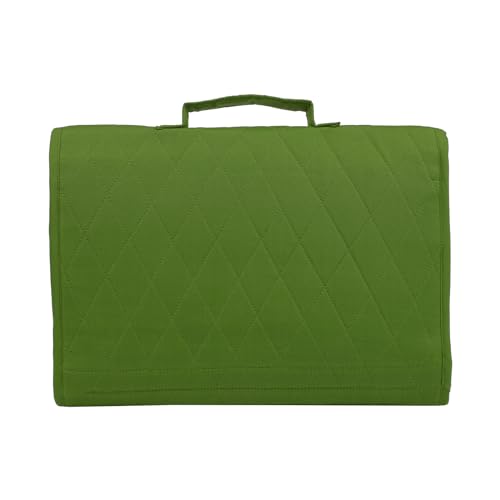Image of Yazzii Trifold Craft Project Case - Sewing and Craft Supplies Storage Tote, Travel Organizer Bag with Clear Pockets and Handle for Knitting, Crochet, Sewing Accessories - Green