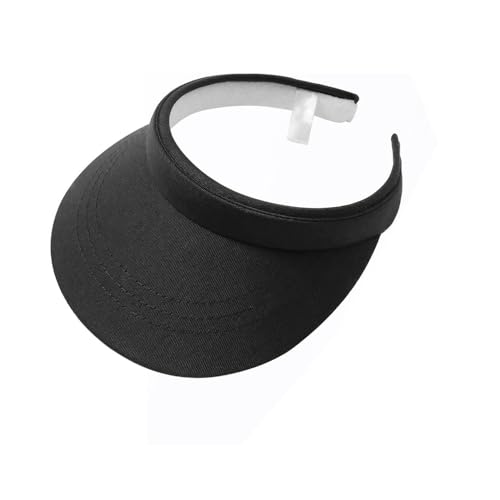 Image of ZYWQ Sun Visor Hat Sports, Sun Visor Hats Women Men Clip On Wide Brim Visors Hat Outdoor Sports Golf Beach Travel Tennis Caps(Black)