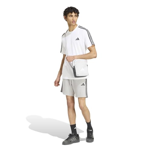 adidas Homme Essentials 3-Stripes Single Jersey Left Chest Nded Shirt, White/Black, XL