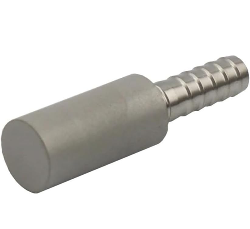 Piedra difusora de 0.5 micrones en acero inoxidable con púa de 1/4" para aireación de cerveza